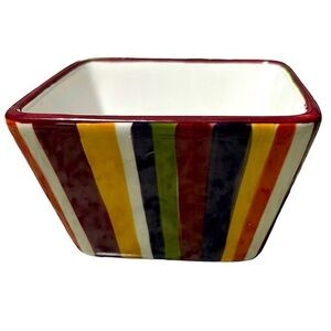 Pampered Chef Simple Additions 4.5" Square Serving Dish Multi Color Stripe